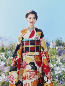 浜辺美波／京都きもの友禅の着物・大正_商品型番No.1961