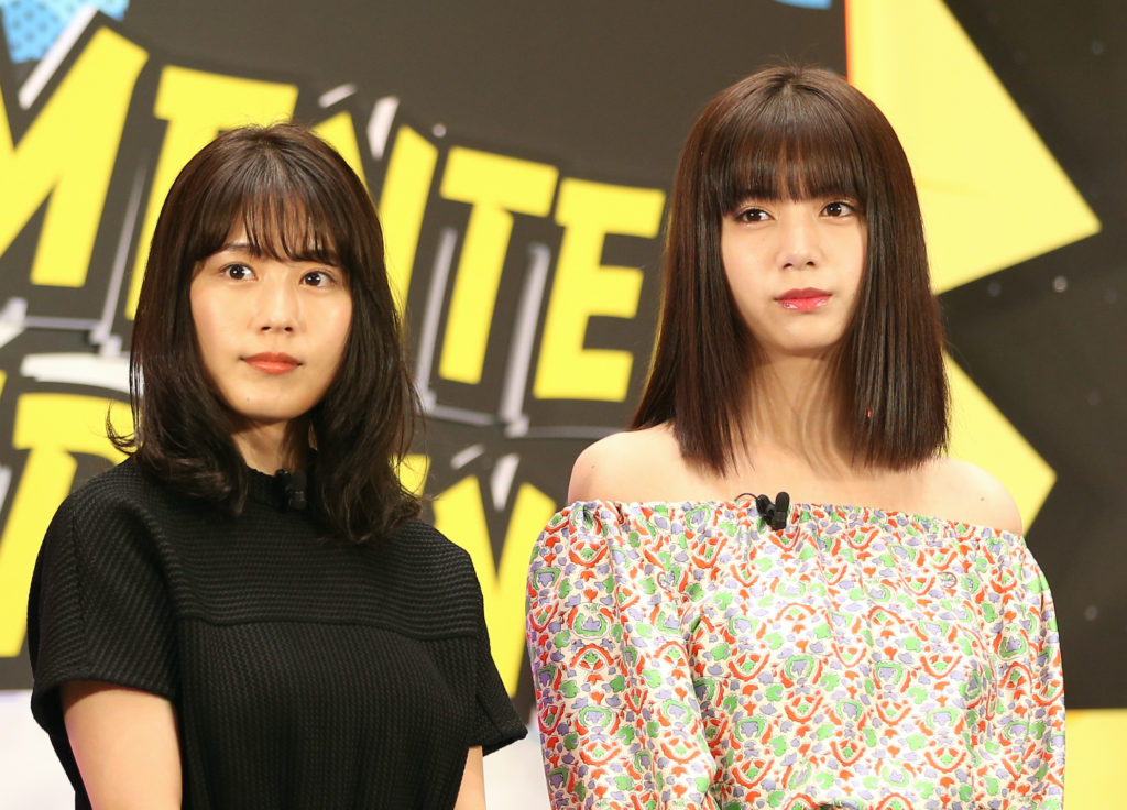 有村架純、池田エライザ／「UNLIMITED WORLD au 5G 発表会」（2020年3月23日）にて。