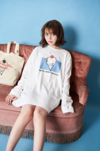 加藤ナナ/韓国トレンドファッションブランド『Darling Baby(ダーリン ベイビー)』シーズンモデル Darling Baby pastel long Tee D1168 ¥4,500
